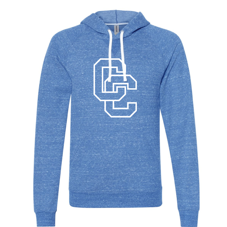 Cross Creek - Adult Snow Heather French Terry Raglan Hoodie
