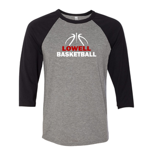 Lowell Basketball - Adult Baseball Tshirt
