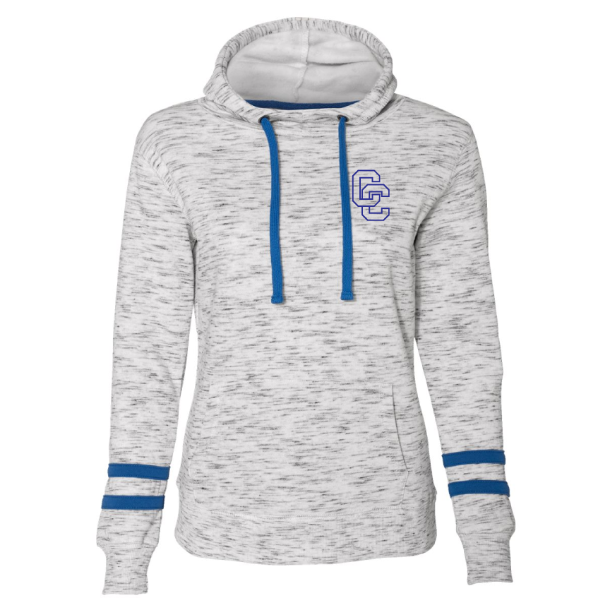 Cross Creek - Women’s Fleece Striped-Sleeve Hooded Sweatshirt